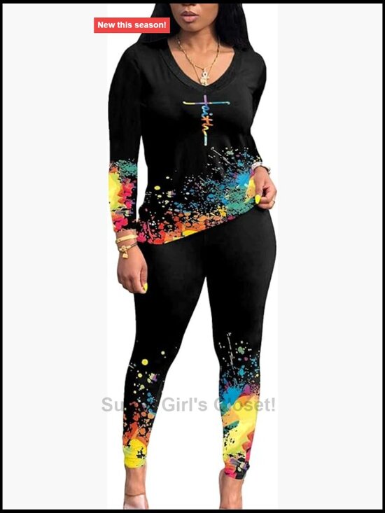 Pants - Women's 2 Piece Tracksuit Set Long Sleeve Top Jogger Leggings